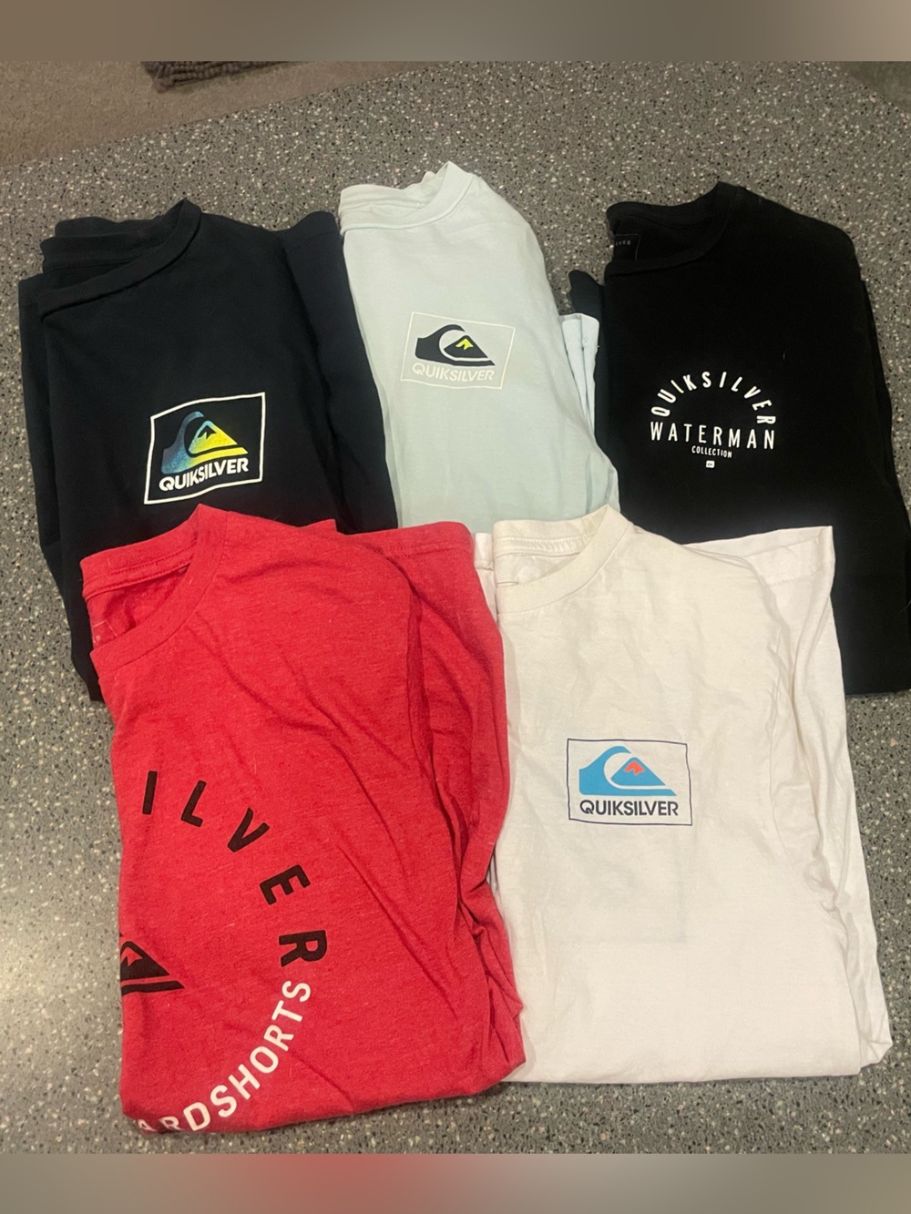 Quiksilver Short Sleeve Tee Pack - Red, Black, White, Light Blue, Navy